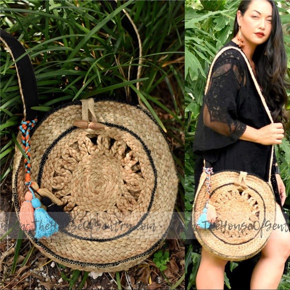 The House Of Gentry Handbags - Handwoven Jute Circle Bag
